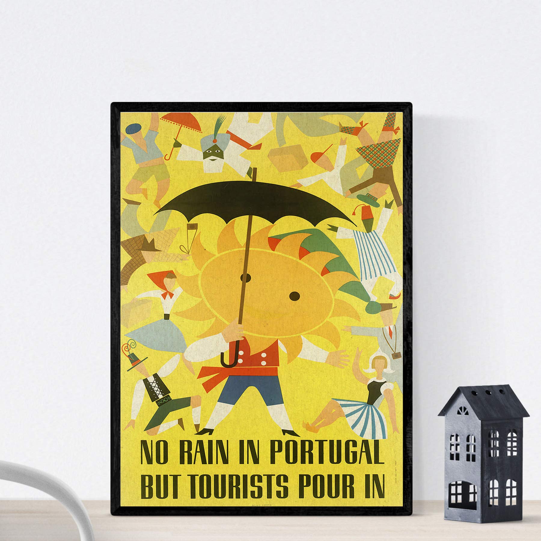 Nacnic Vintage Poster Vintage Poster Europe. It does not rain in Portugal. A4 size — image 1