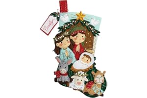 MerryStockings Felt Applique Christmas Stocking Kit, Beautiful Savior. 18" inch Size, DIY, Sequins, Embellishments and Instructions, a Complete kit Ready for Your Creativity!