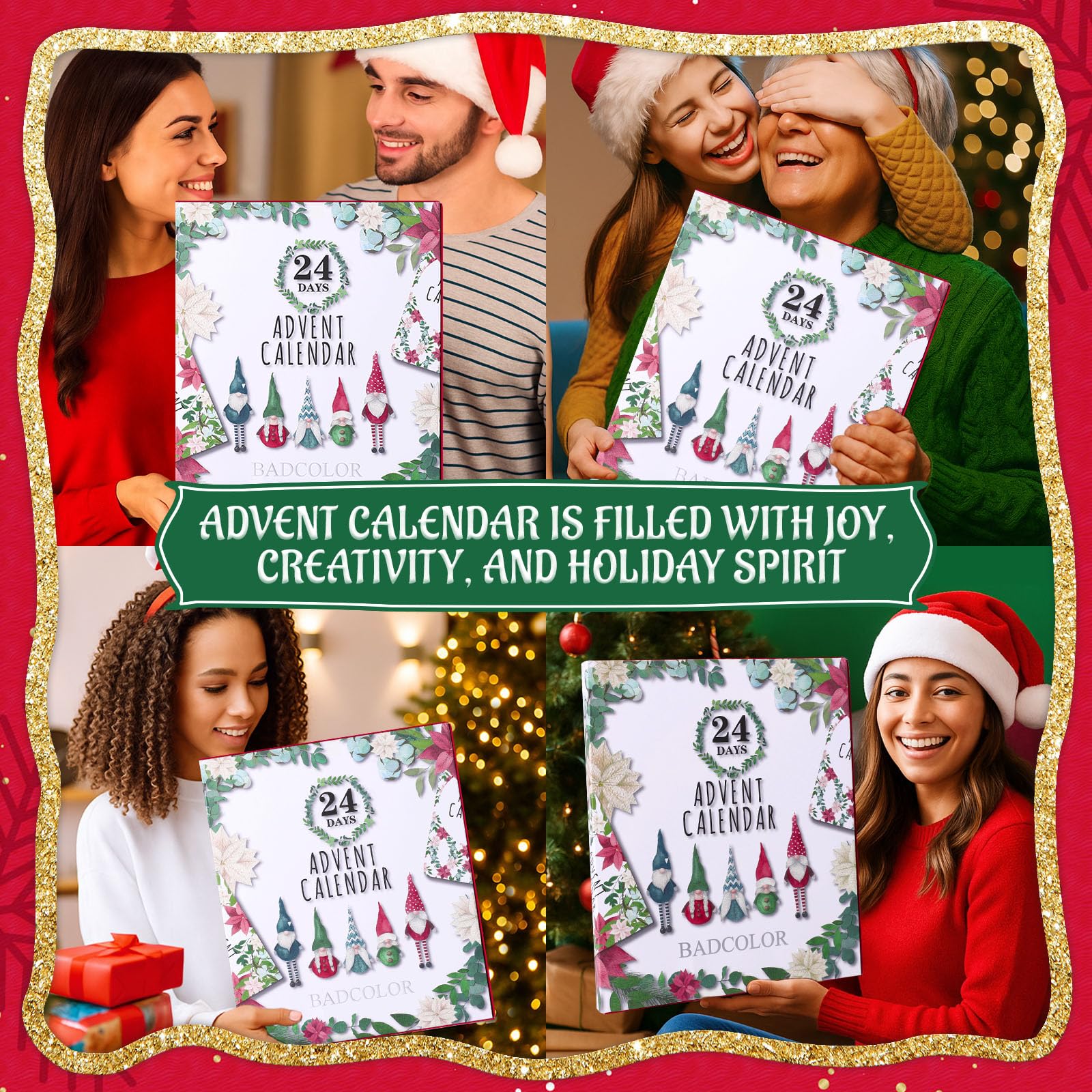 Makeup Advent Calendar 2025, 24 Days Christmas Countdown Calendar Surprise Gift Kit, Xmas Holiday Festival Cosmetic Starter Makeup Set with 24 Beauty Boxes for Women Girls Teens