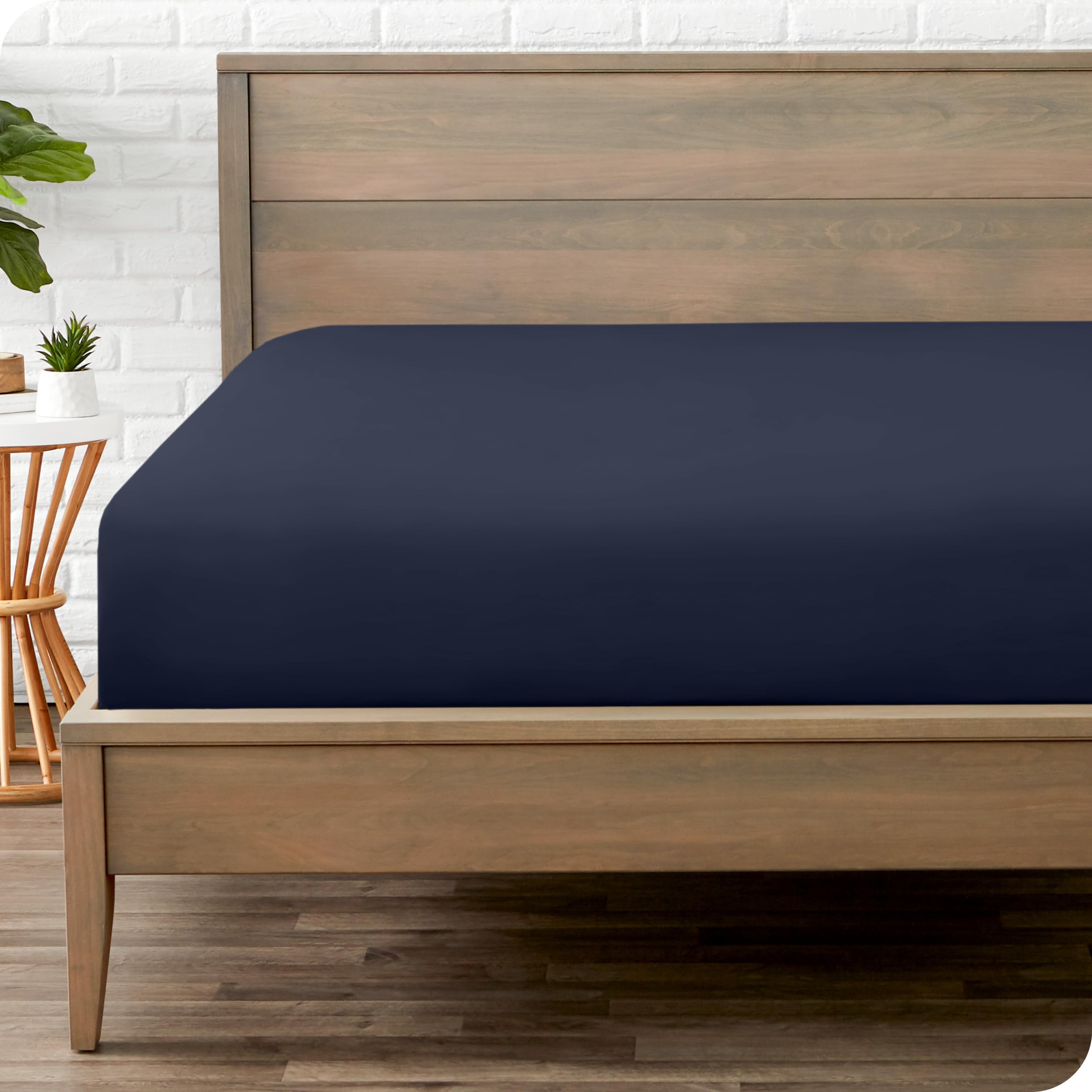 Bare Home Fitted Bottom Sheet - Premium 1800 Ultra-Soft Microfibre - Ultra-Soft Wrinkle Free - Deep Pocket - 35 CM Deep - Midnight Blue Emperor — image 1