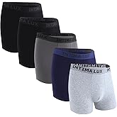 INTIMALUX Mens Underwear Stretch Cotton Boxer Briefs Comfortable Breathable Moisture Wicking Soft Underpants 5 Pack