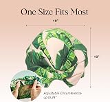 Kitsch Luxury Reusable Waterproof Shower Cap for Women Men Palm Leaves view 5
