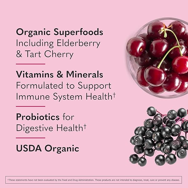 GARDEN OF LIFE SUPERFOODS SIPS, 30 SERVINGS, VITAMINS, PROBIOTICS, 13 ORGANIC SUPERFOODS, FUNCTIONAL MUSHROOMS, IMMUNE REDS, ONCE DAILY, ORGANIC, VEGAN, PRESERVATIVE-FREE, BERRY FLAVOR