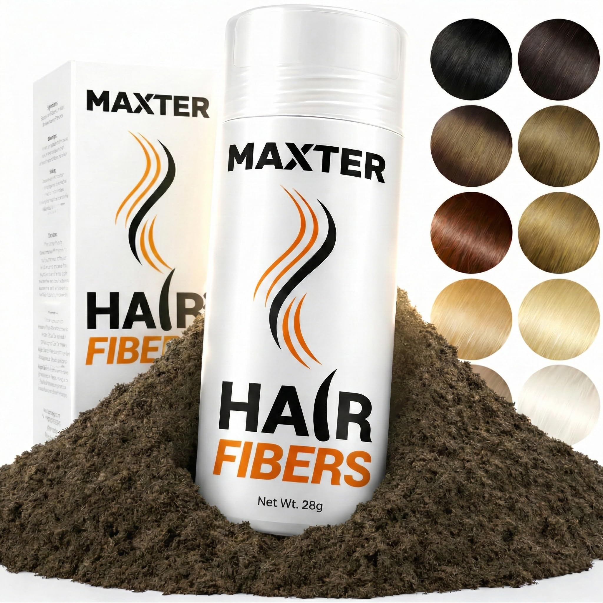 Maxter Hair Fibres Medium Brown - Powder for Men and Women to Conceal Hair Loss - Microfibre for Added Density and Volume