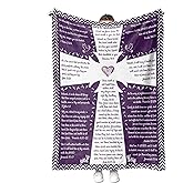 Christian Gifts for Women and Men Bible Verse Throw Blanket Super Soft Fleece Blanket Religious Gifts Inspirational and Spiritual Scriptures Blankets Purple