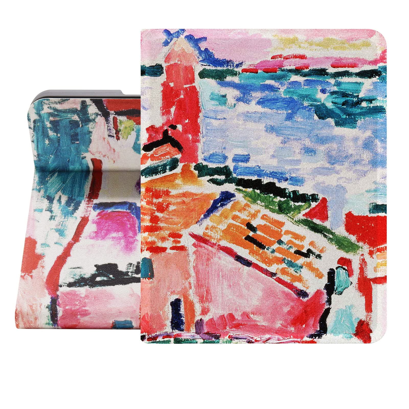 Berkin Arts Compatible with iPad Mini 6th Generation Case (8.3 Inch) 2021 A2568/A2569 Folio Case Premium Leather Cover Art Landscape Protective Case (Van Gogh-The Starry Night)