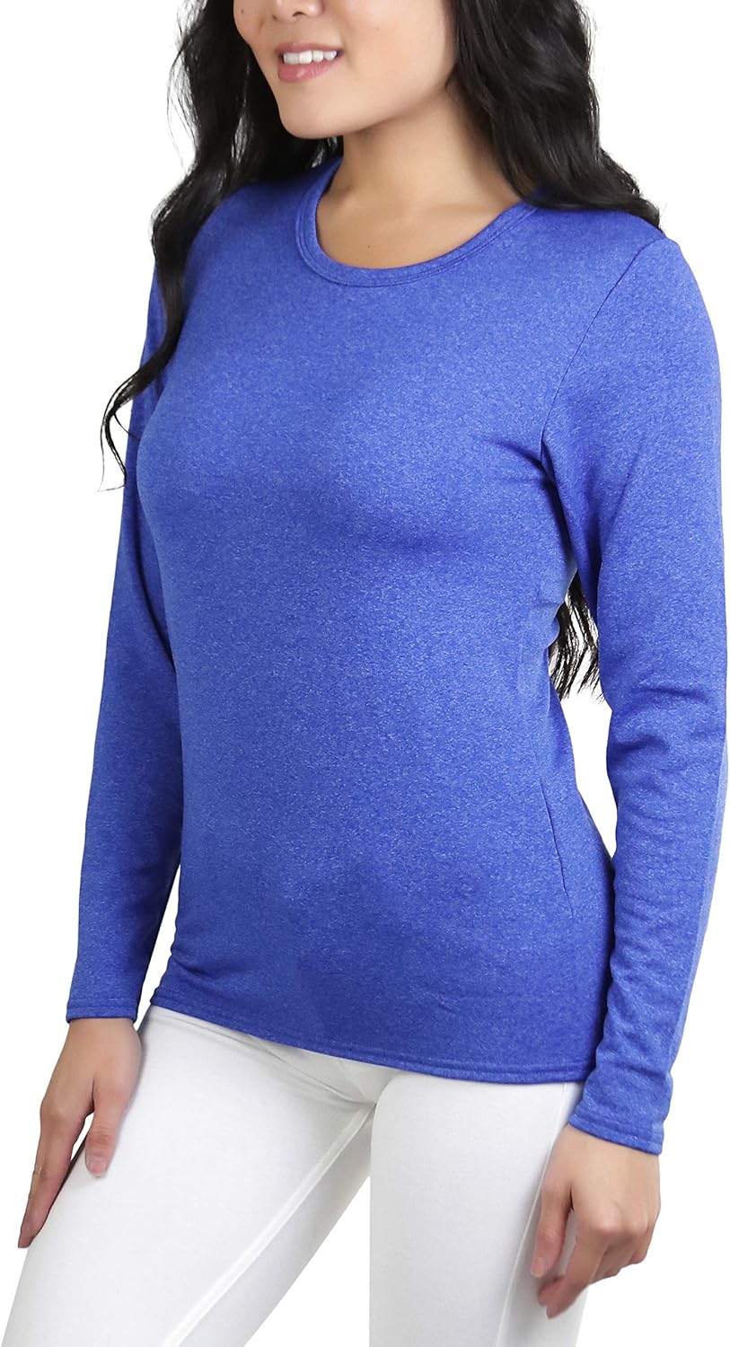 ToBeInStyle Women’s Crew Neck Fleece Lined Long Sleeve Tee Thermal Tops at  Women’s Clothing store