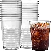 Clear Round Plastic Cups (7 oz., Pack of 20) - Premium Quality Party Cups - Perfect for Celebrations, Gatherings, or Home Dining