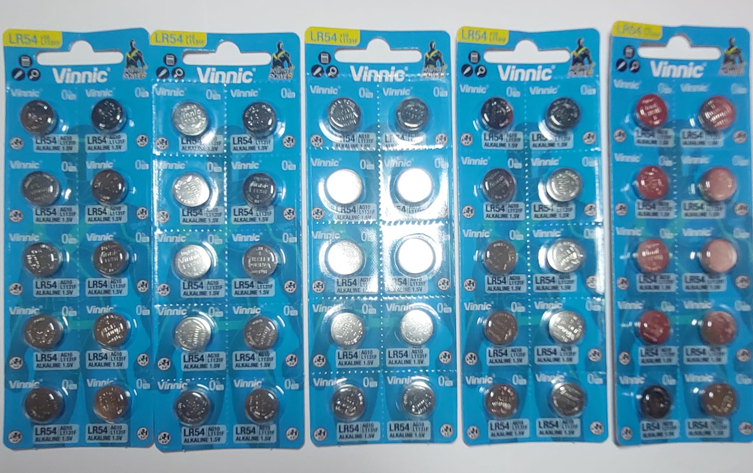 Set of 50 VINNIC AG10 LR54 LR1130 SR1130 W 389 G10