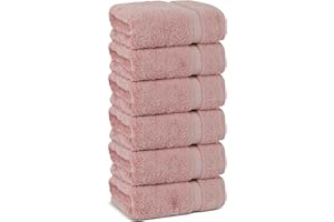 Chakir Turkish Linens | Hotel & Spa Quality 100% Cotton Premium Turkish Towels | Soft & Absorbent (6-Piece Hand Towels, Pink)