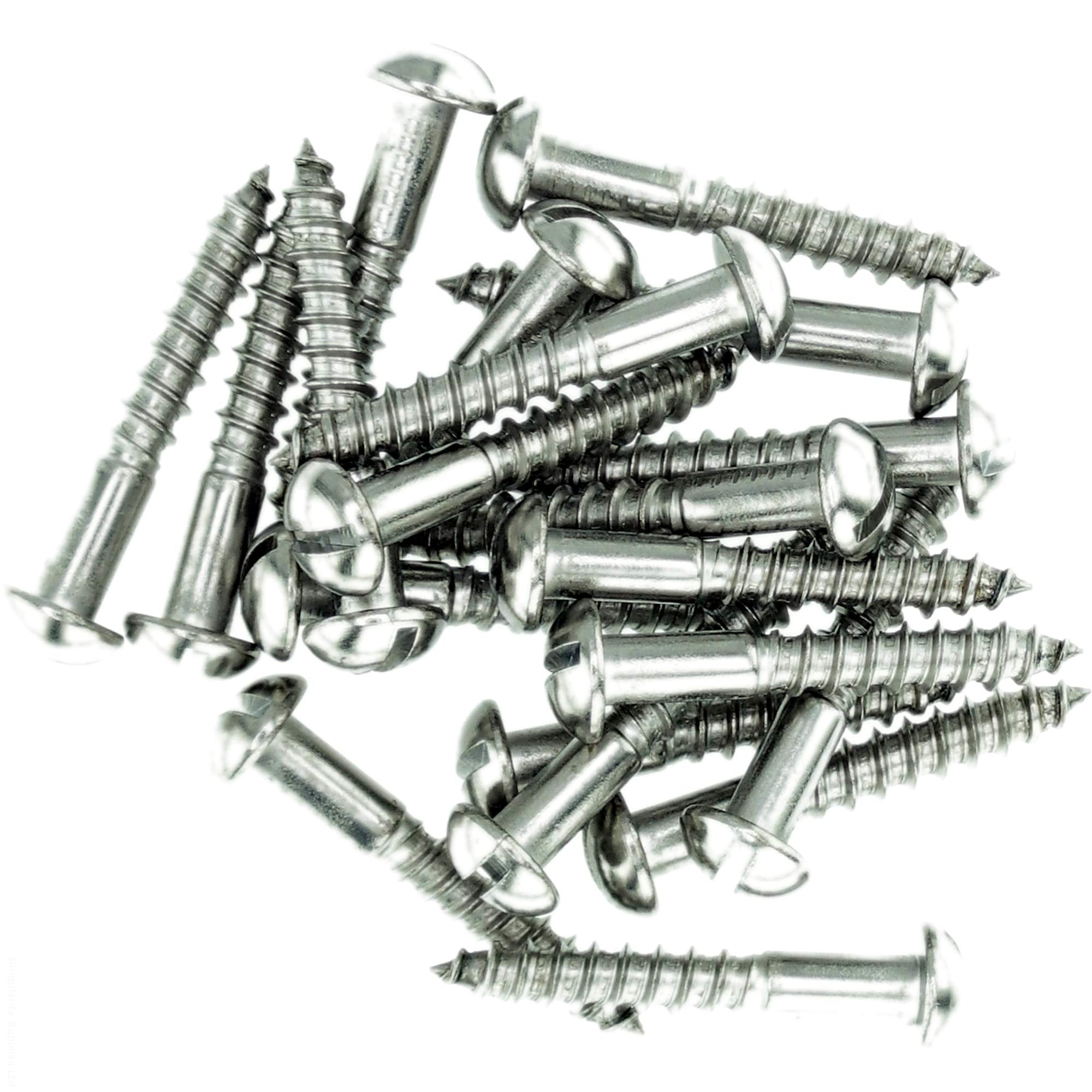 No.6 x 1.38 (3.5mm x 35mm) Slot Pan Wood Screw - Stainless Steel (A2) (Pack of 20)