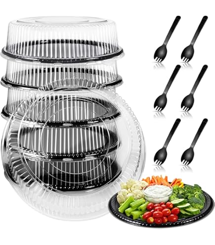 Envases De Comida Para Empacar Aptos Para Microondas Platos Desechables De 3 Compartimentos Contenedor De PP Con Tapa Transparente Caja Negra Para Comida Para Llevar