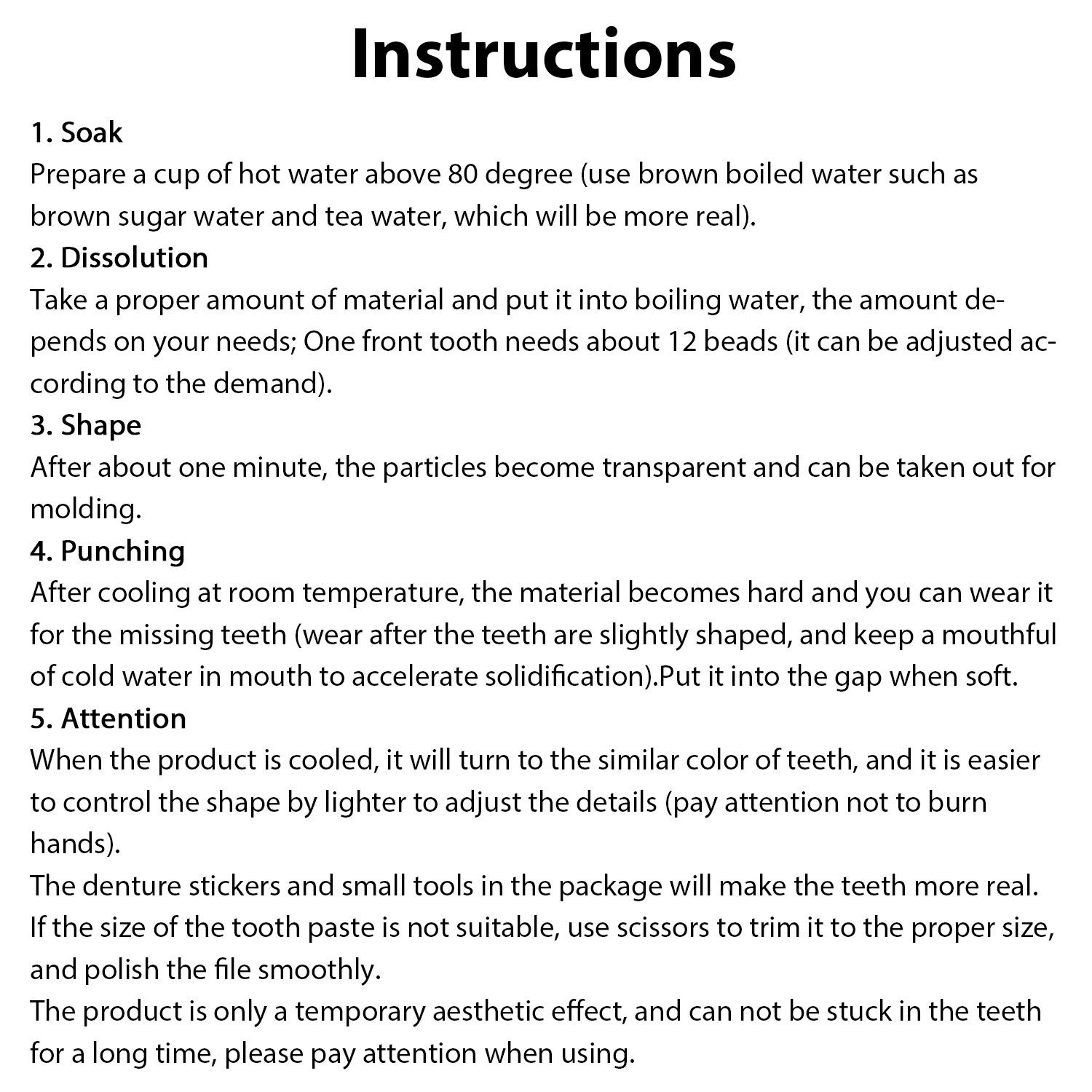 Temporary Tooth Repair Kit 3.53oz Thermal Adhesive Fitting Beads Temporary Tooth Replacements with Black Files and Small Scissor for Fixing Filling Missing Broken Tooth and Fake Teeth Veneers Supplies: Beauty