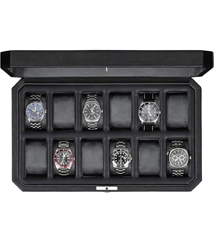 Amazon.com: ROTHWELL 8 Slot Leather Watch Box with Valet Drawer