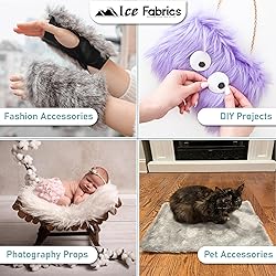 Ice Fabrics Faux Fur Fabric Squares - 10x10 Inches