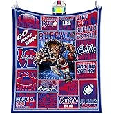 Football Blanket Gifts for Men 50" X 60", City Football Lovers Fan Gifts Merch Gear Suff Sports Fan Throw Blankets for Sofa Bed Bedroom Living Room Royal Blue