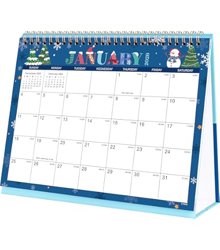 Calendrier De Bureau 2026 - Agenda Annuel Compact (6,5x7x3 Cm) Pour Planification Quotidienne - Idéal Pour Enseignants, Familles, Bureau Ou école
