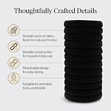 Kitsch Black Hair Ties 12 Pack Nylon Elastic Hairbands No Damage view 4