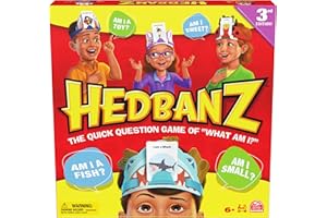 Spin Master Games, Hedbanz 3rd Edition with New Cards & Headbands, Picture Guessing Card Game, Quick Questions & Fast Fun, Easy to Play for Family & Kids, 2-6 Players, for Ages 6 & Up