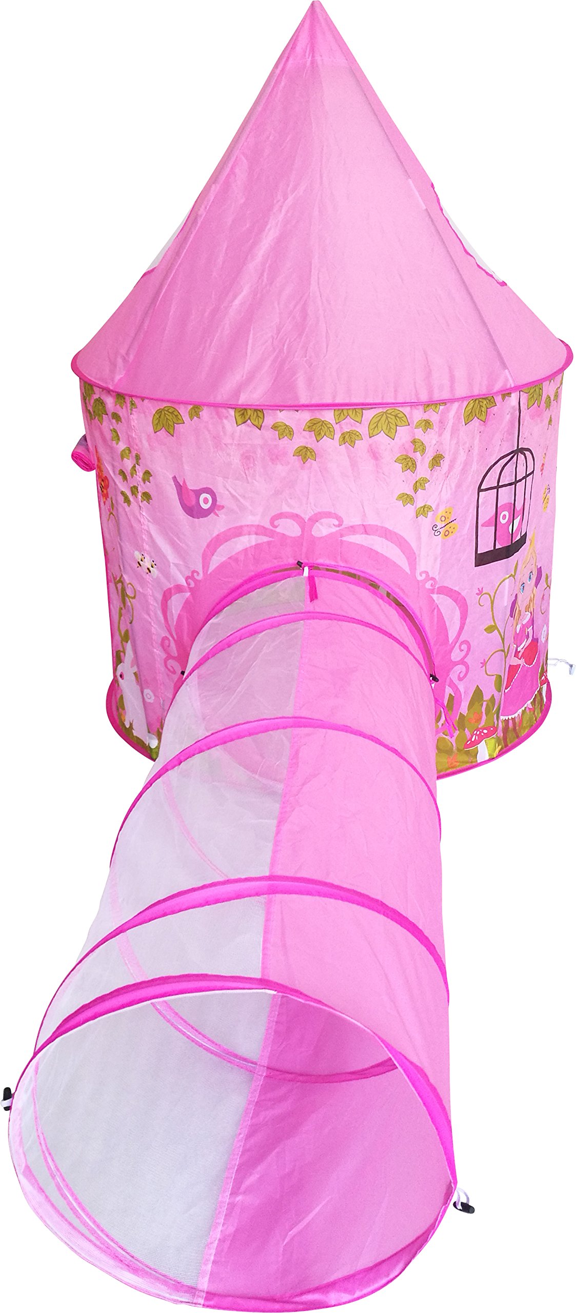 Playz3pcGirlsPrincessFairyTaleCastlePlayTentCrawlTunnelBallPitwPinkPrairieDesign