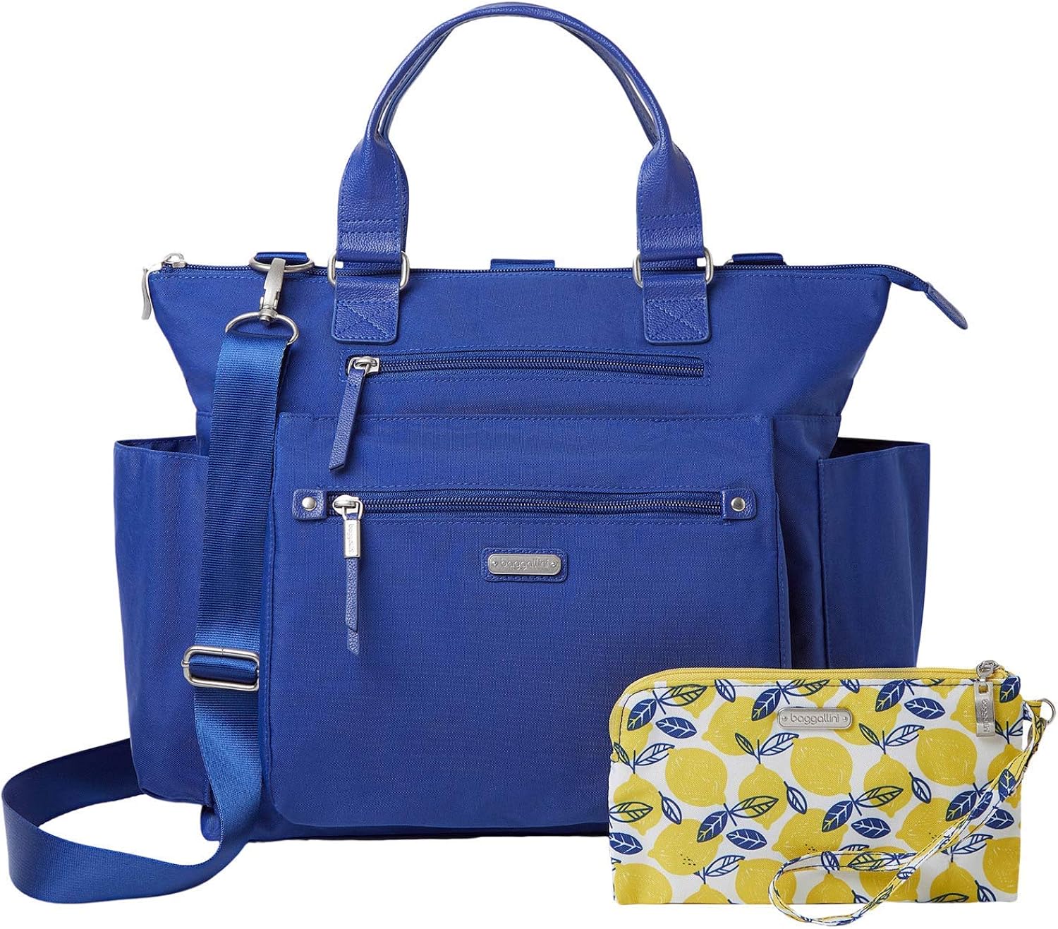 Baggallini New Classic 3in1 Convertible Backpack with RFID Phone Wristlet Cobalt