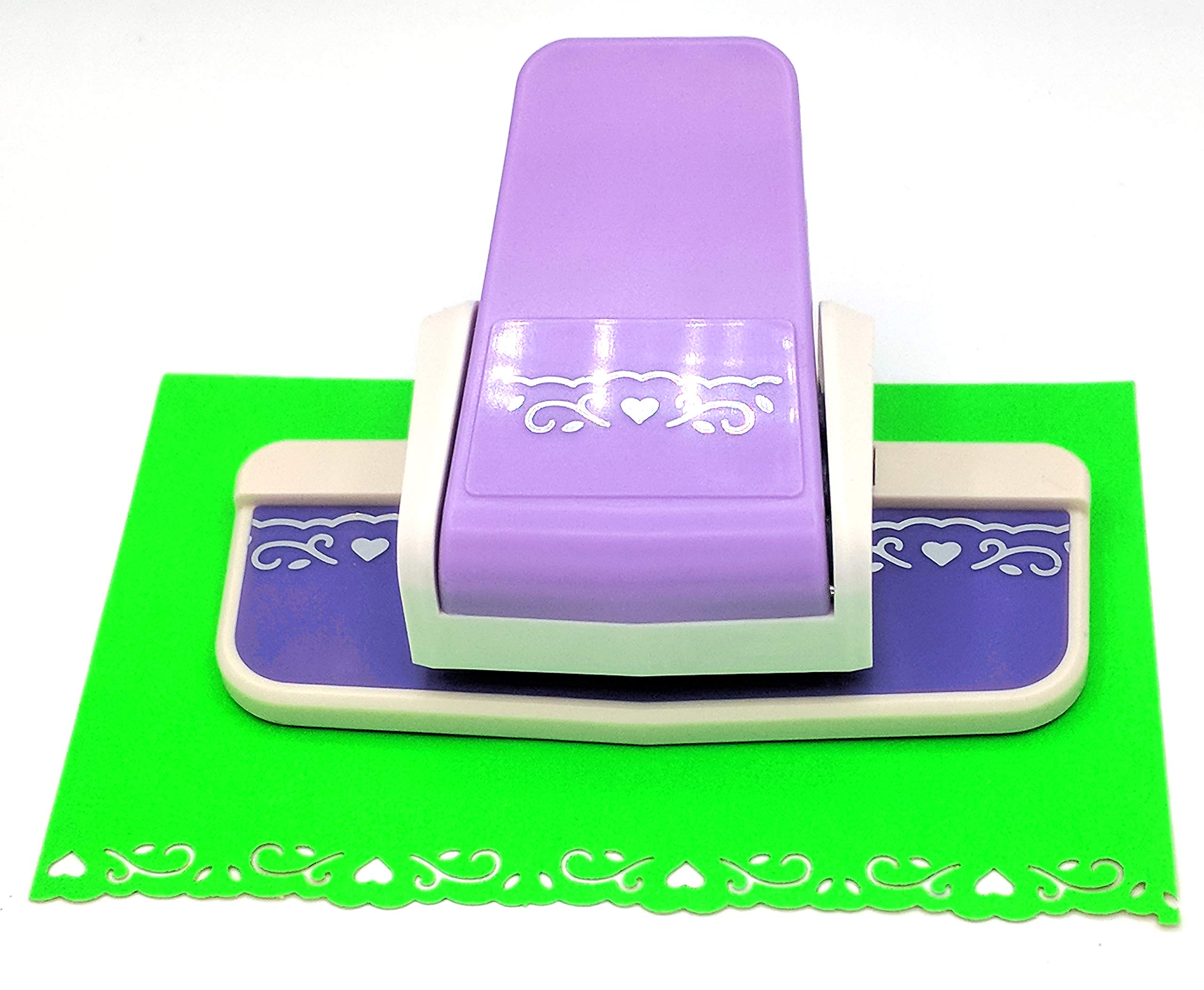 Kucaa Handmade Scrapbooking Edge Puncher Fancy Border Punch S Heart Dolphin Design DIY Paper Cutter (Heart) โ image 1