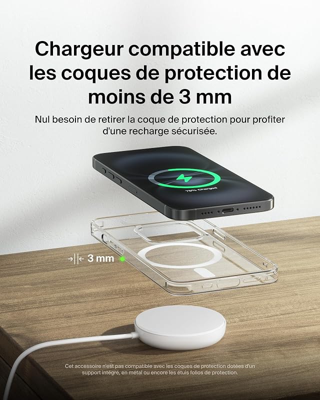 BoostCharge Pro Socle De Recharge Magnétique 15 W avec Support