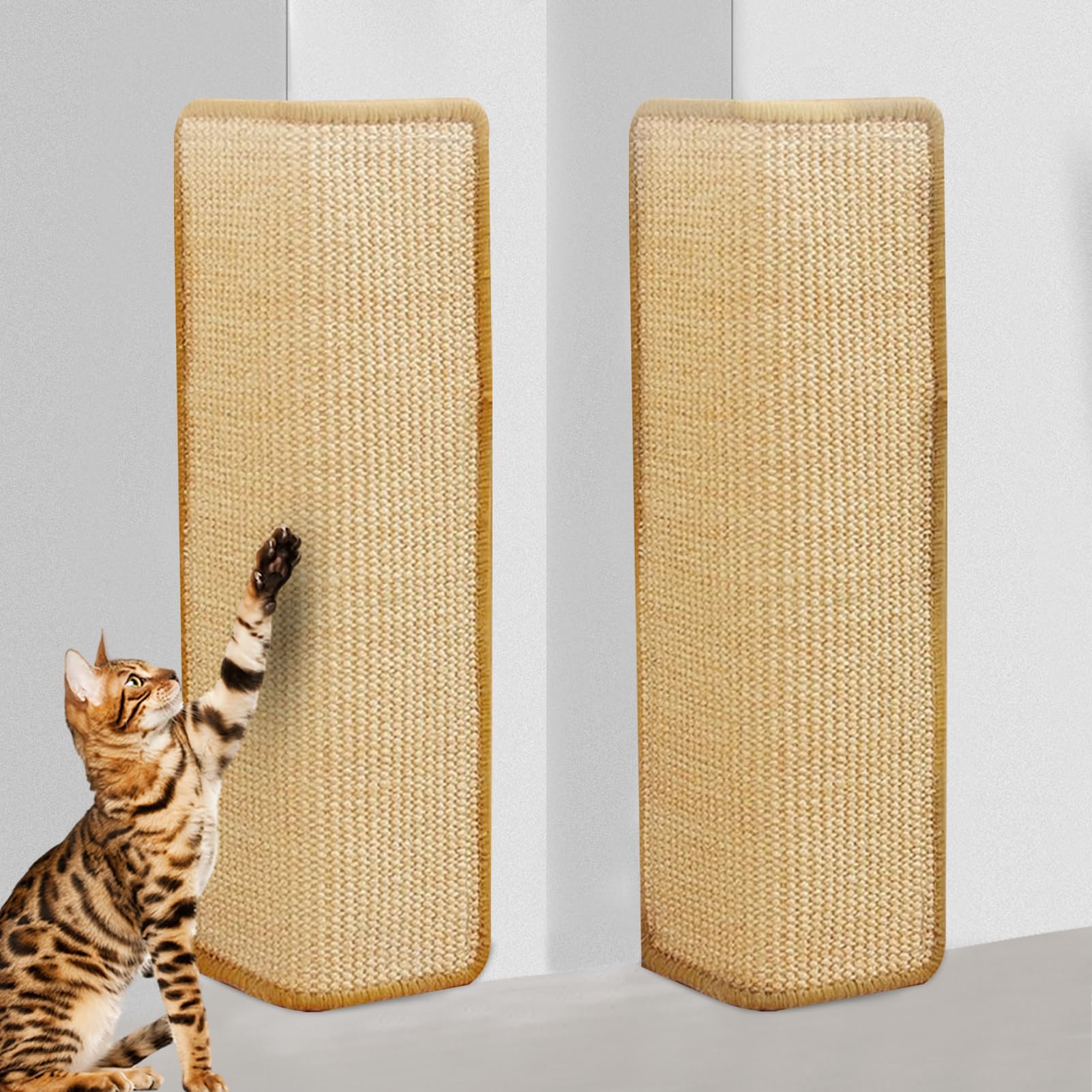 Editbar Pack of 2 Cat Scratching Mat, Sisal Scratching Mat, 60 x 30 cm, Wall Cat Scratching Board, Sisal Doormat Carpet Mat for Sofa Furniture Door Scratch Protection Cat Scratch Protection Suitable