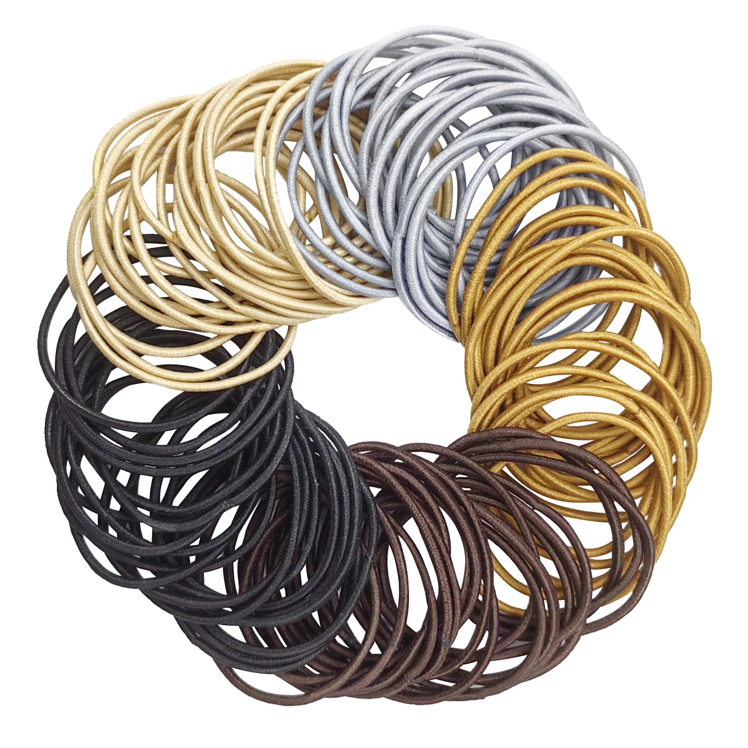 100 Pcs Hair Bands, 2mm Hair Bobbles Elastic Hair Ties Women Girls Hairbands Soft Hair Bobbles for Girls Small Ponytail Holders for Women Men Girls Kids (Multi Color)