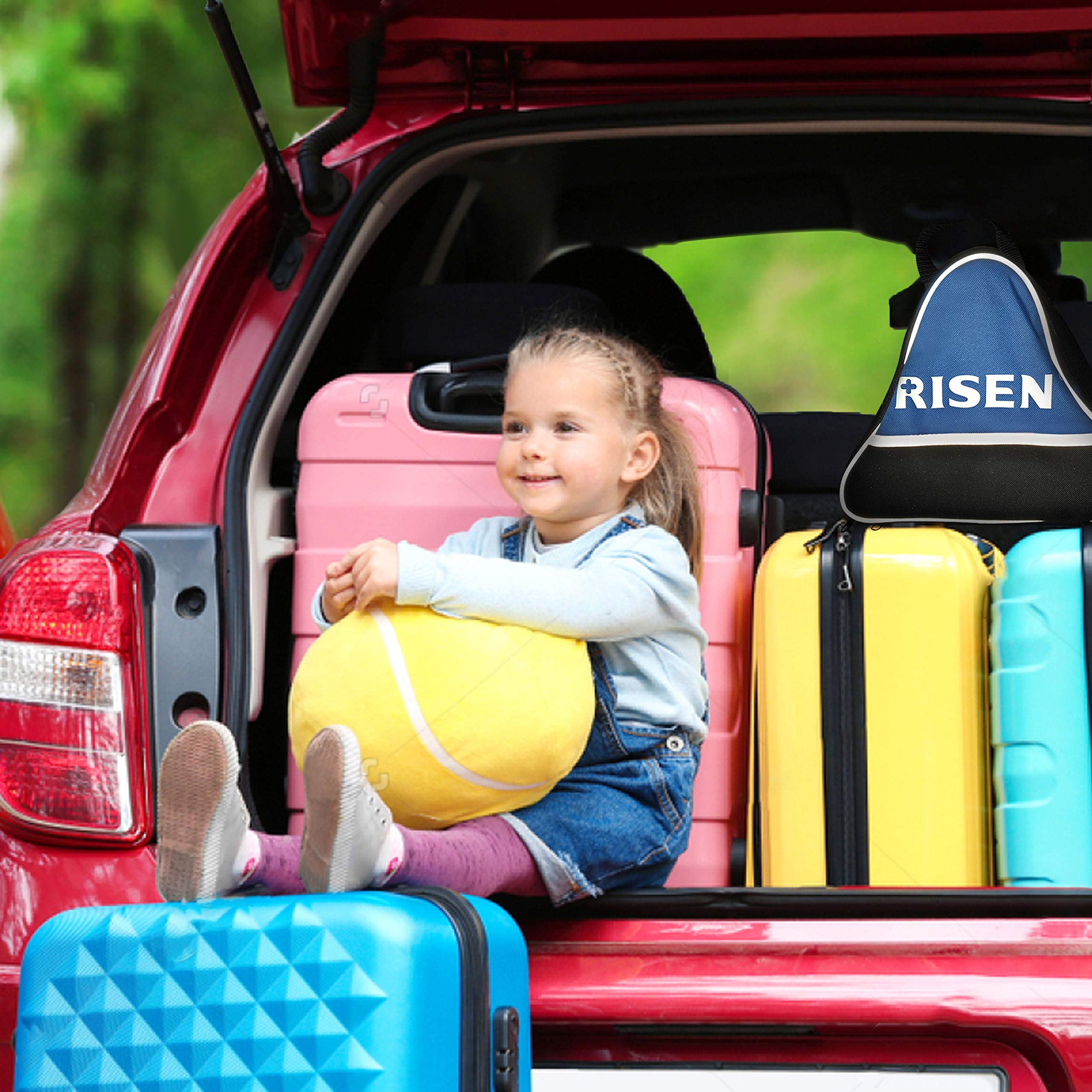 RISEN Roadside Car Emergency Kit/Auto Assistance Kit/Road Travel First Aid Kit with Jumper Cables,Reflective Warning Triangle,Tire Gauge,Emergency Hammer and more for Car or Truck