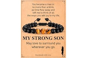 M MOOHAM Christmas Gifts for Mens Bracelet - Natural Stone Bracelets for Dad | Boyfriend | Husband | Soulmate | Son | Grandson | Brother | Uncle - Valentines Birthday Gifts for Men