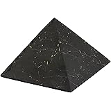 Heka Naturals Unpolished Shungite Pyramid 3 Inches, Contains Carbon Fullerenes | Authentic Shungite Stone Pyramids from Karel