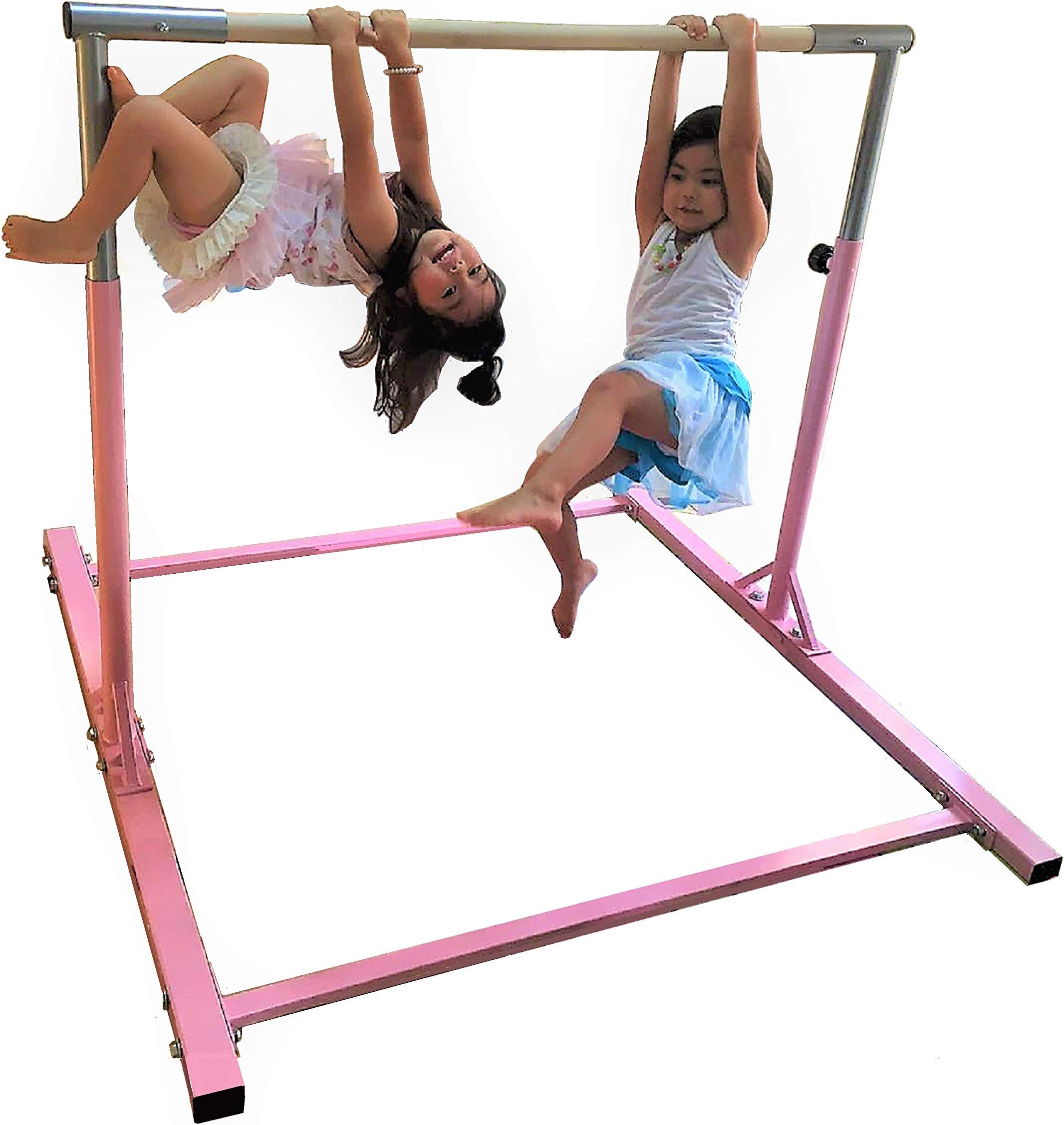 Expandable Horizontal Standard Kip Kids Jungle Monkey Training Bars, Gymnastics Pink