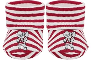 Creative Knitwear College Baby Striped Bootie Sock - Team Logo, Multiple Colors, Unisex (Newborn - 6 Months)