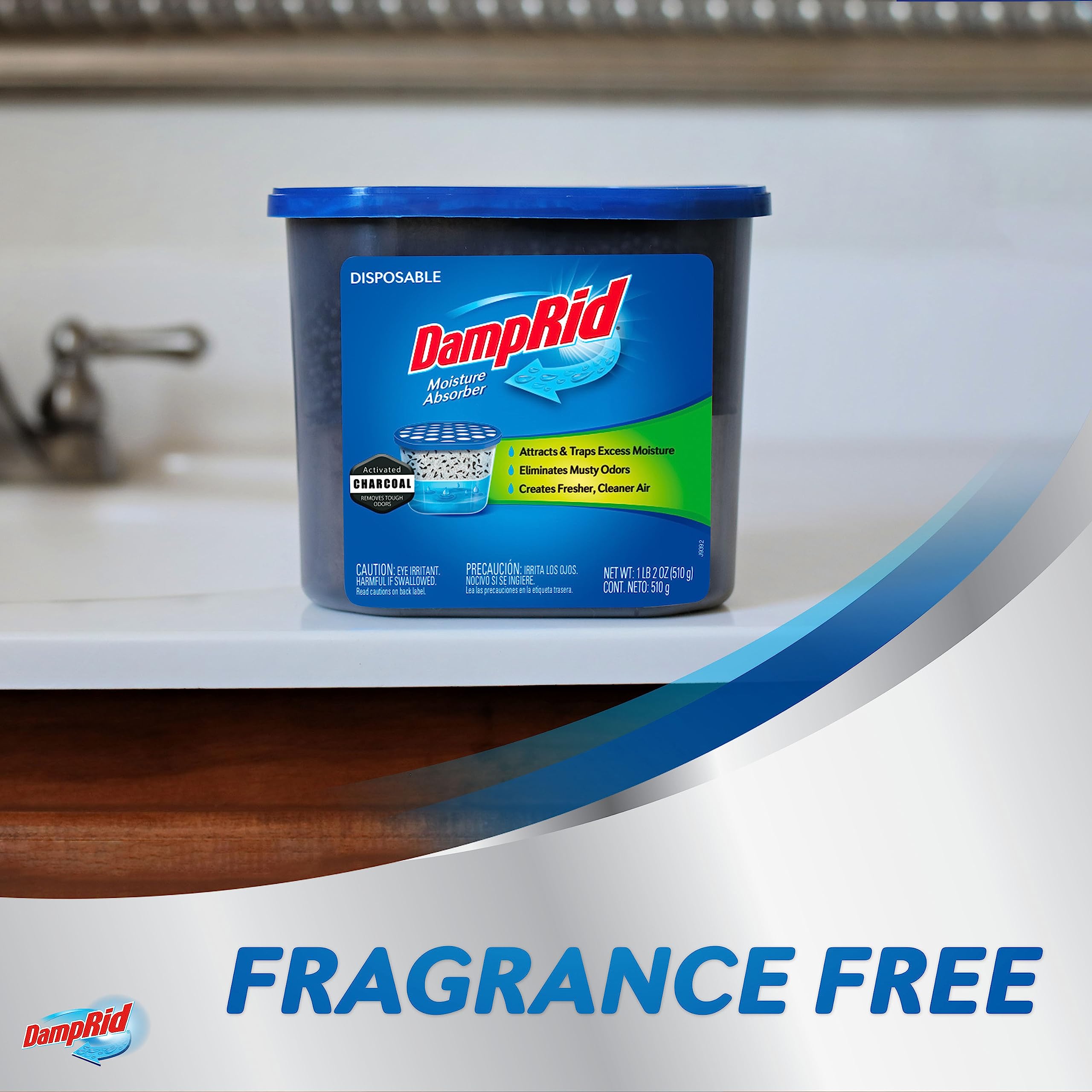 DampRid Moisture Absorber with Activated Charcoal for Boats & RVs, 18 oz.Fragrance Free