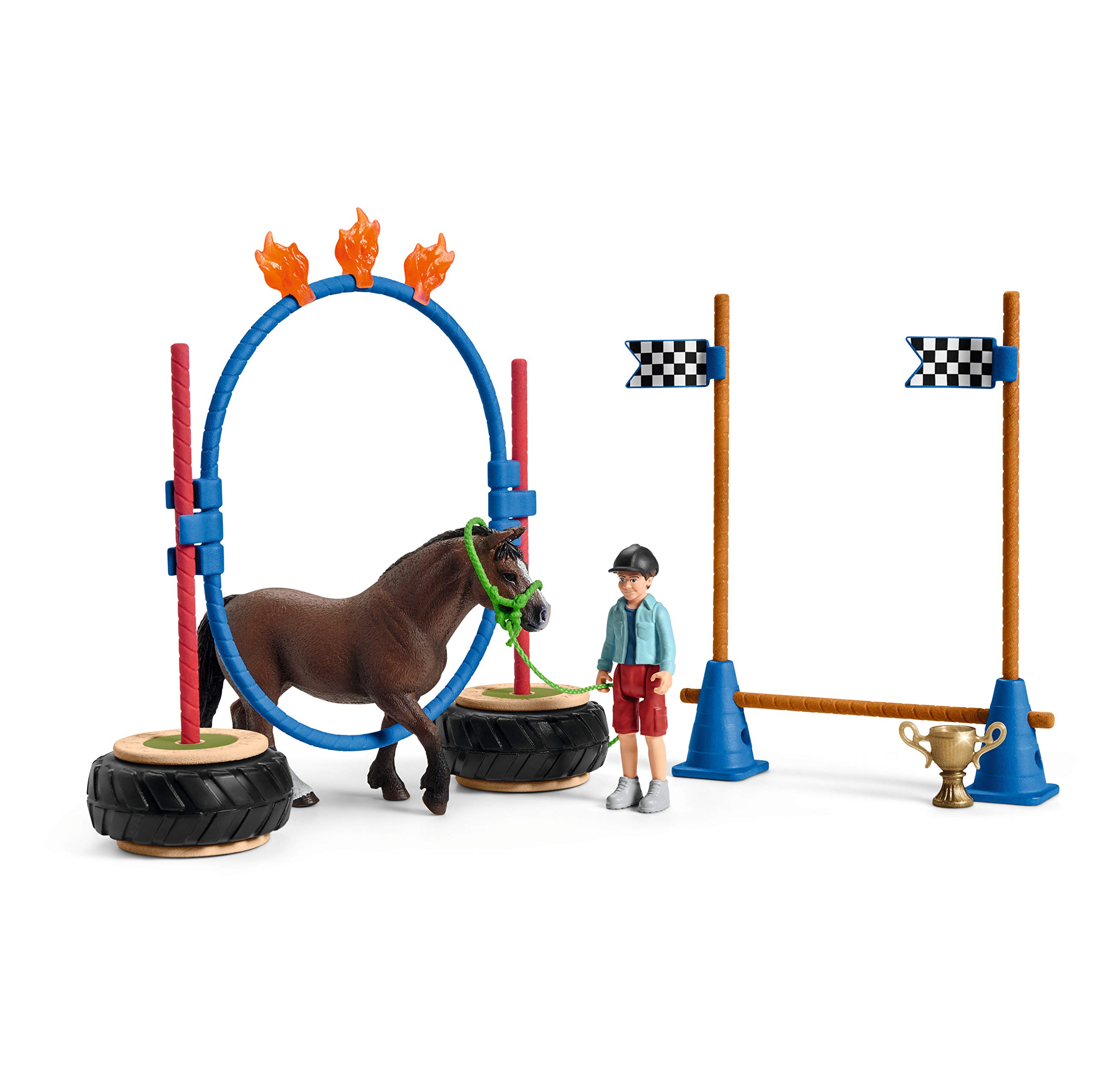 SCHLEICH 42482n Farm World Pony agility race, Colourful