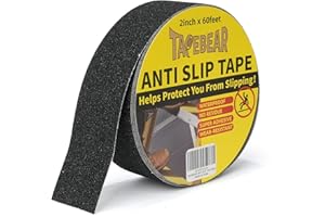 TAPEBEAR Non Slip Tape Black Safety Tape, Grip Tape Roll, Anti Slip Tape for Indoor Outdoor Steps Stairs, Strong Grip, 2inch 