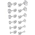 Fansilver 20G Hypoallergenic Flat Back Earrings for Women Men Silver 14K Gold Stainless Steel Stud Earrings Brithstone Cubic Zirconia Studs Surgical Steel Cartilage Earrings for Sensitive Ears