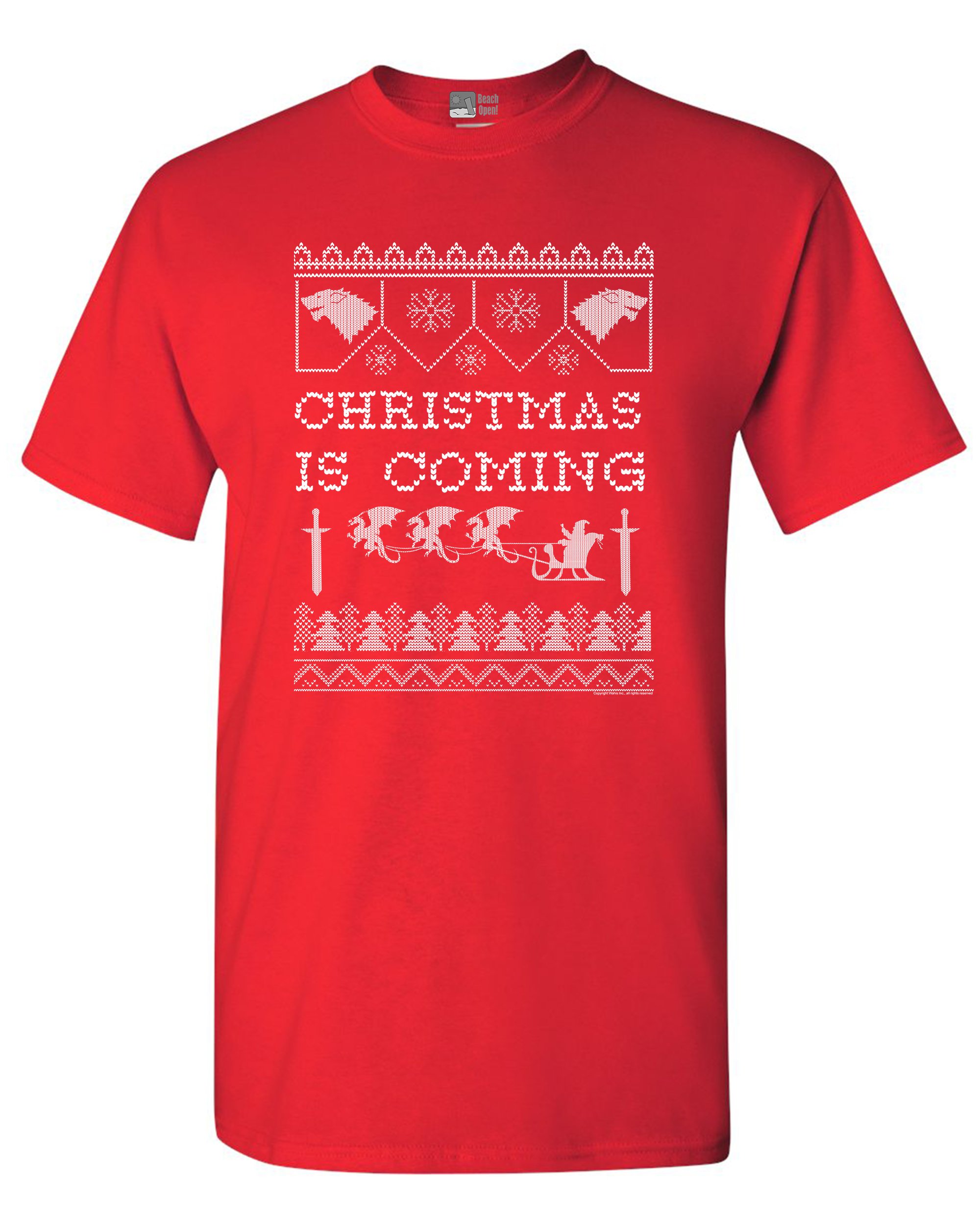 New Christmas Is Coming Xmas Holiday Dragons Tv Adult Dt Tshirt Tee