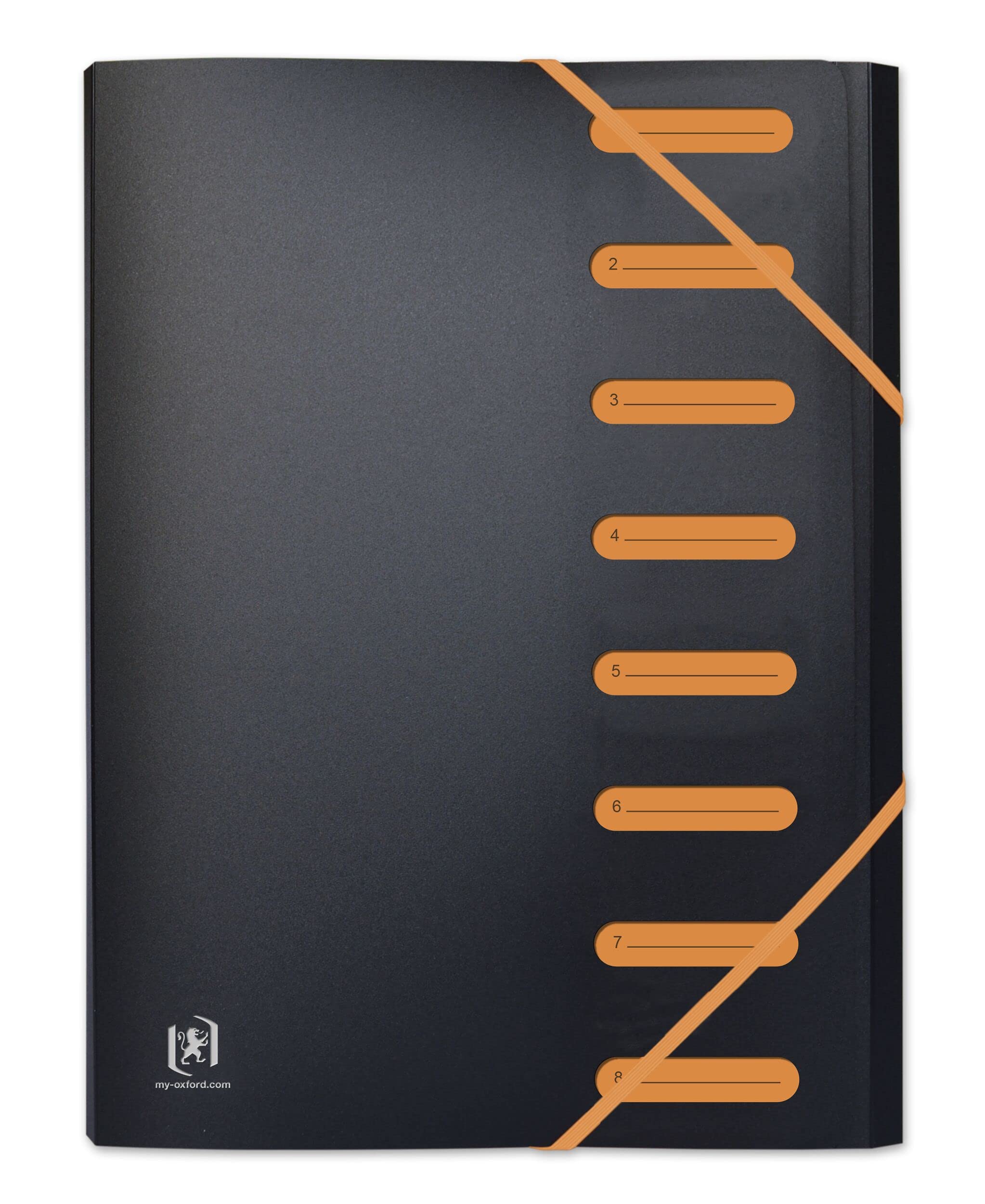 OXFORD Students A4 8 Position Expanding File Cover Polypro Two-Tone Black/Blue