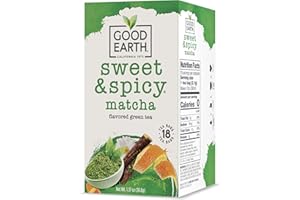 GOOD EARTH TEA CO. Good Earth Green Tea, Sweet and Spicy, Matcha Maker, 18 Count, Pack of 6