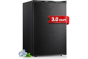 Havato Upright freezer 3.0 Cu.ft, 7-grade Thermostat Control, Mini Freezer with Reversible Single Door, Removable Shelves, Small Freezer for Bedroom, Garage, Office (Black)