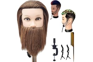 Barber Male Mannequin Head with Human Hair Haircut Men Mannequin Head Training Head Mannequin