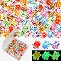 100 Mini Tortues Lumineuses En Résine - Déco Maison, Aquarium, Maison De Poupée - Phosphorescent - 9