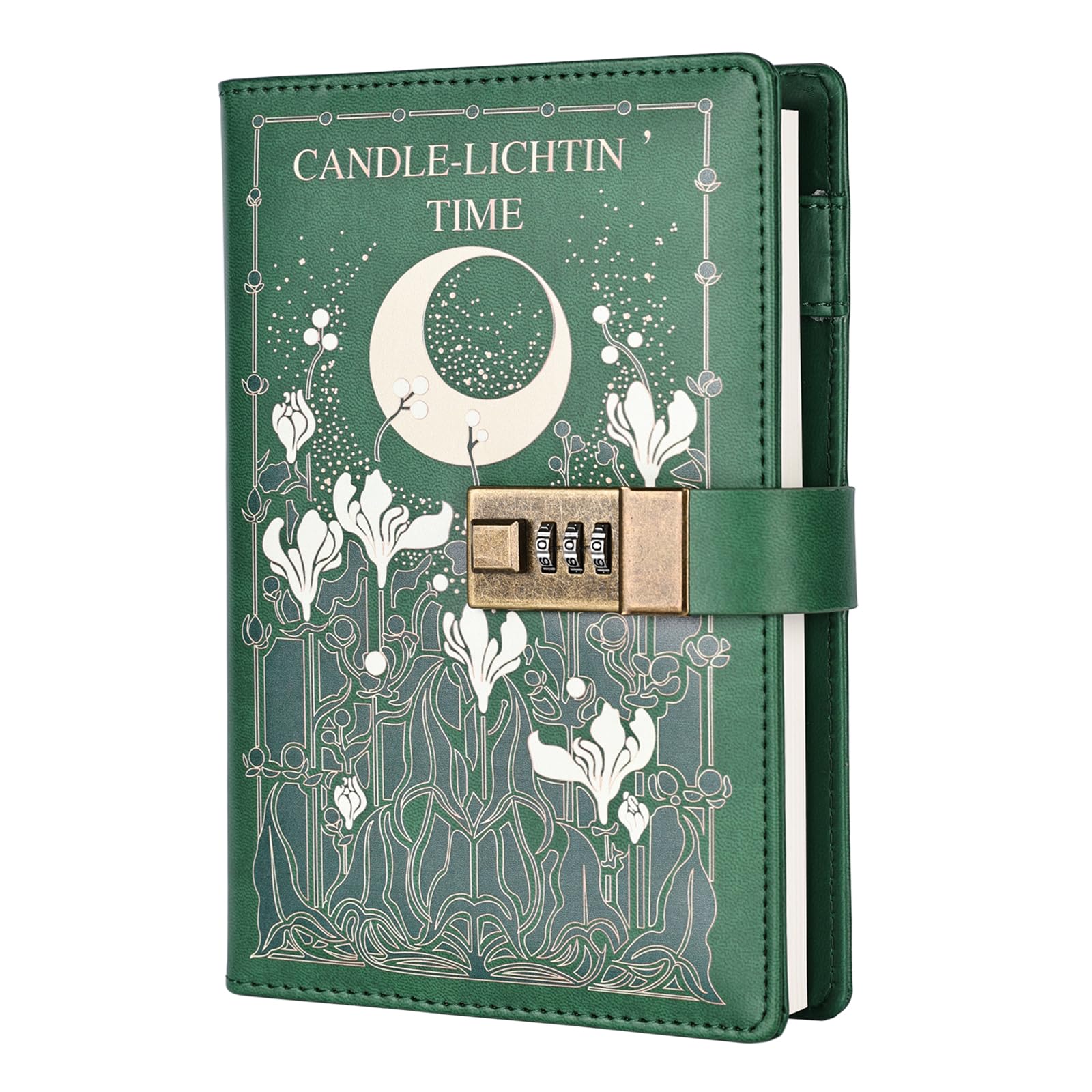 NectaRoy Locked Diary, B6 Literary Codebook, PU Leather Notebook with Combination Lock, Vintage Travel Journal with Gift Box Packing
