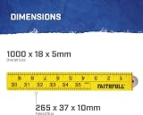 Faithfull Folding Rule 1m / 36in Yellow ABS with Metric & Imperial view 2
