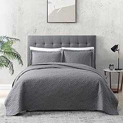 EXQ Home Quilt Set Full/Queen Size Grey 3
