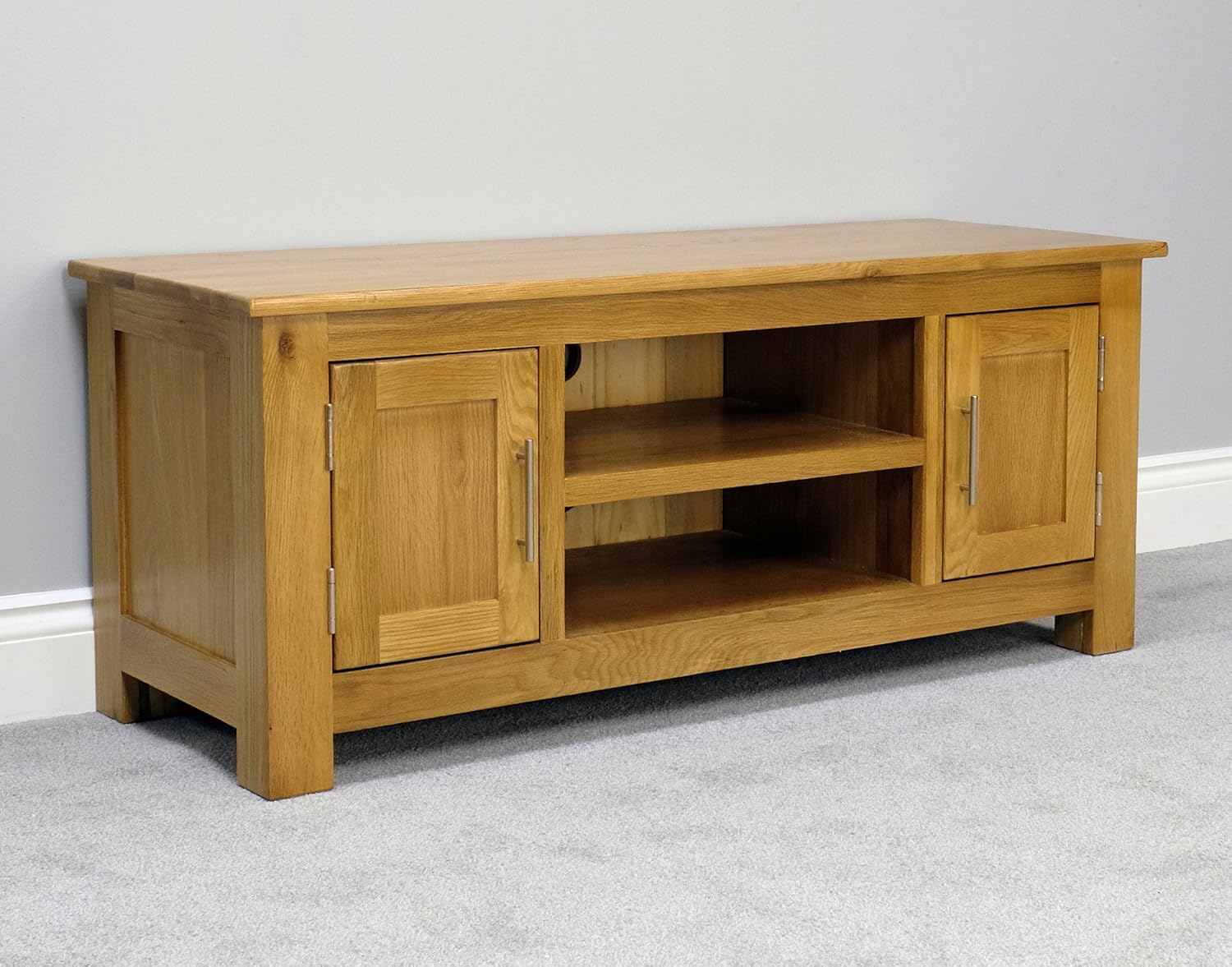 Oakland Solid Chunky Oak Large TV DVD Video Stand TV Cabinet Unit