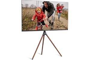 ProMounts Easel Floor TV Stand with Tripod Base for 47-72 inch LED LCD OLED Flat and Curved Screens, Portable Height Adjustable TV Stand Mount for Bedroom, Living Room, Studio