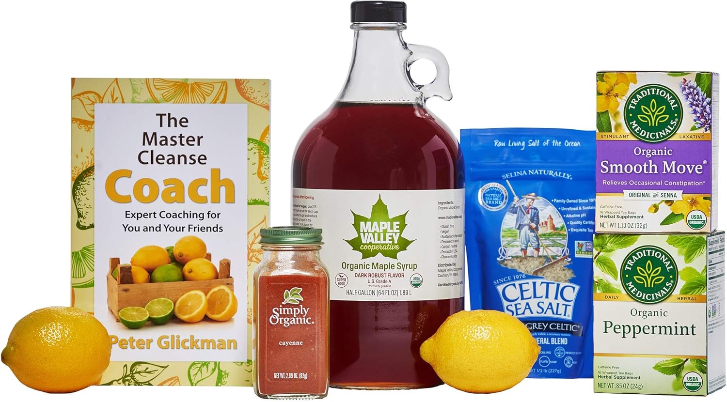 Maple Valley Master Cleanse 10 Day Detox/Kit with 64 oz Glass Bottle Organic Maple Syrup and The